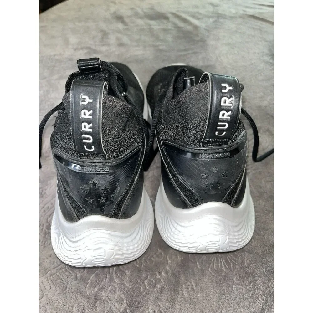 Under Armour Curry 8 Flow Black White 3024785 010 Shoe Mens 10- Womens 12